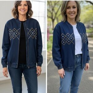 Geppto Jean Jacket size Med with gold dot designs